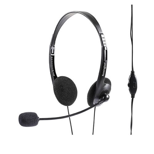 Kensington Headphone 33467 With Mic And Volume Black