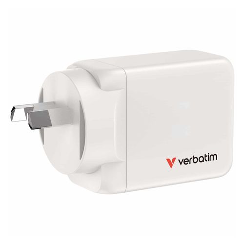 Verbatim Charger USB GaN 65W 2 USB-C + 1 USB-A White