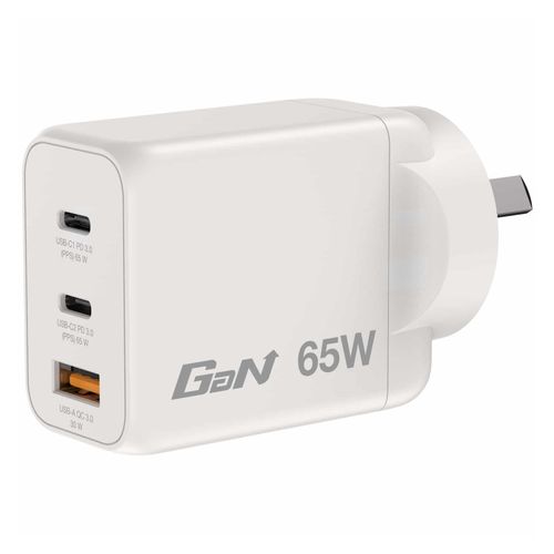 Verbatim Charger USB GaN 65W 2 USB-C + 1 USB-A White