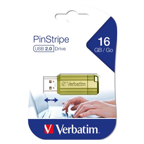 Verbatim Store And Go Usb Flash Drive 16gb Pinstripe Green