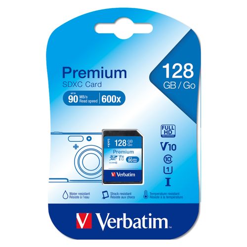 Verbatim Memory Card Sdxc 128Gb Class 10 W/ Adapter