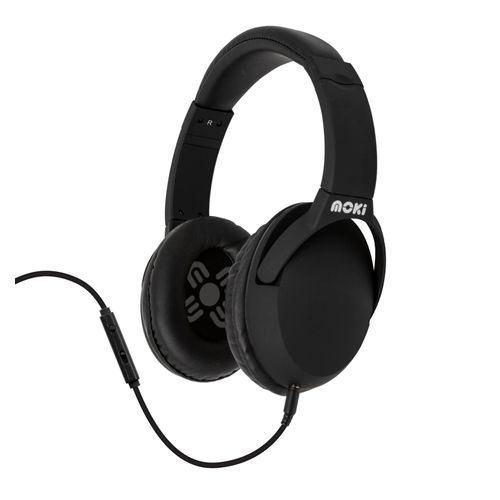 Moki Nero Wired Headphones + Microphone Black