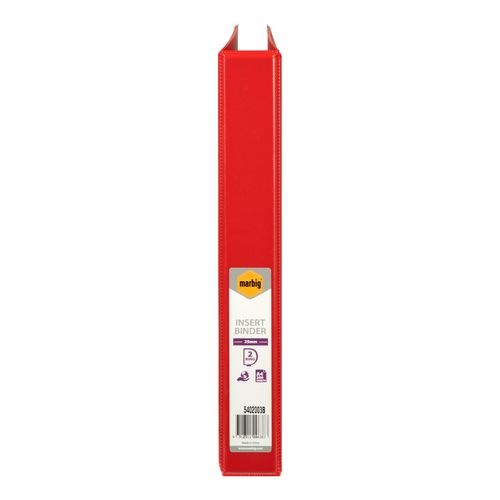 Marbig Clearview Insert Ring Binder A4 25mm 2d Red