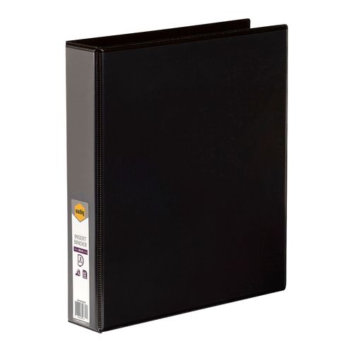 Marbig Clearview Insert Ring Binder A4 38mm 2d Black