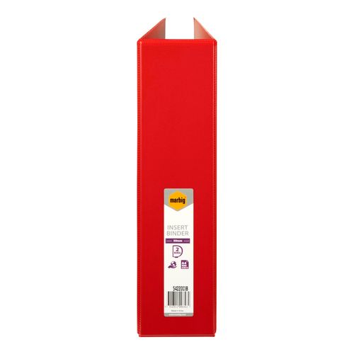 Marbig Clearview Insert Ring Binder A4 50mm 2d Red