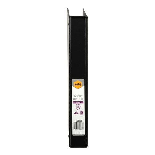 Marbig Clearview Insert Ring Binder A4 25mm 4d Black