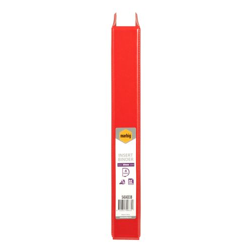 Marbig Clearview Insert Ring Binder A4 25mm 4d Red