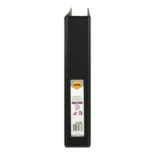 Marbig Clearview Insert Ring Binder A4 38mm 4d Black