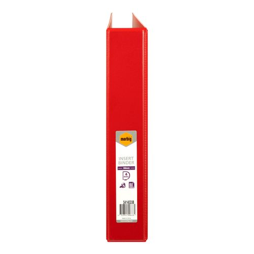 Marbig Clearview Insert Ring Binder A4 38mm 4d Red