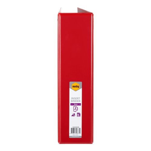 Marbig Clearview Insert Ring Binder A4 50mm 4d Red
