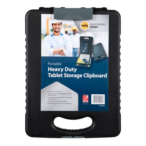 Marbig Clipboard Heavy Duty Tablet Storage A4 Charcoal