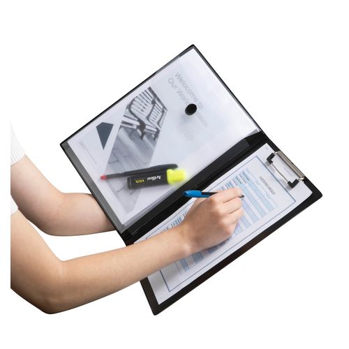 Marbig Clipfolder Insert With Expanding Pocket Black