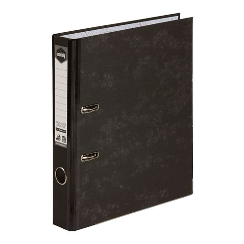 Marbig Lever Arch File A4 Half Arch Reinforced Spine Black