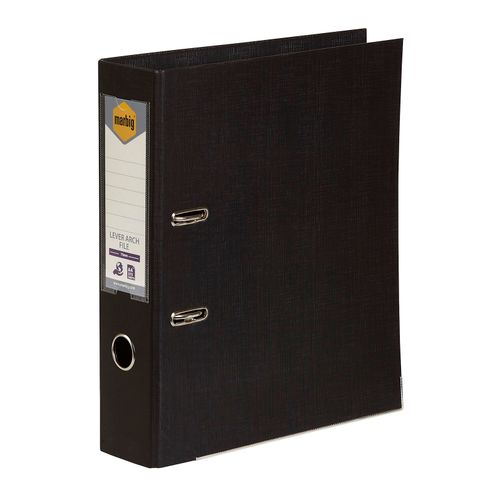 Marbig Lever Arch File A4 PE Linen Black