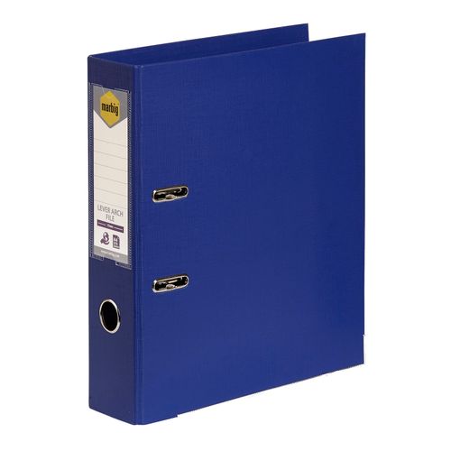 Marbig Lever Arch File A4 PE Linen Blue