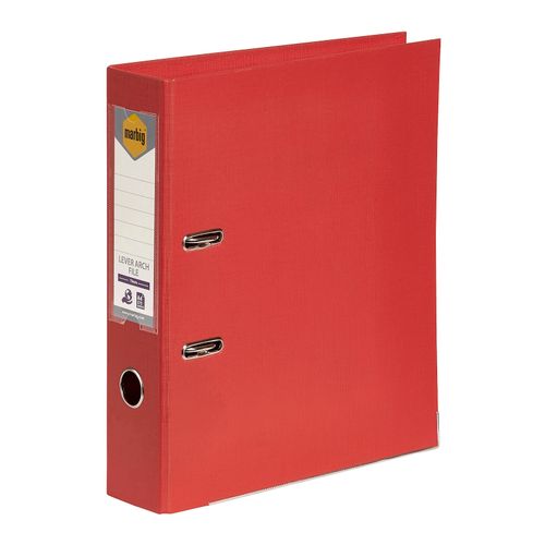 Marbig Lever Arch File A4 PE Linen Bright Red