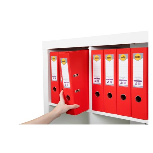 Marbig Lever Arch File A4 PE Linen Bright Red
