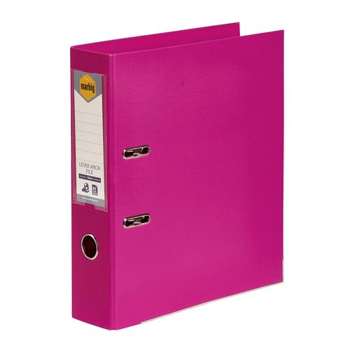 Marbig Lever Arch File A4 PE Linen Pink