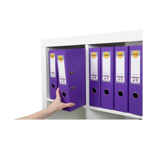 Marbig Lever Arch File A4 PE Linen Purple