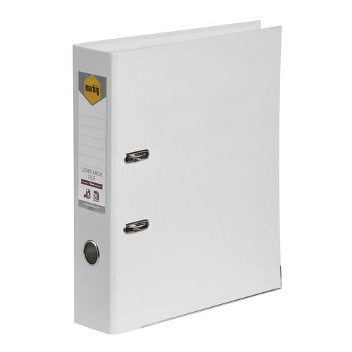 Marbig Lever Arch File A4 PE Linen White