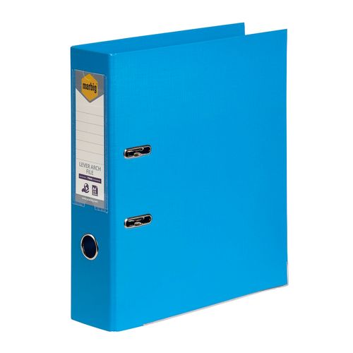 Marbig Lever Arch File A4 PE Linen Sky Blue