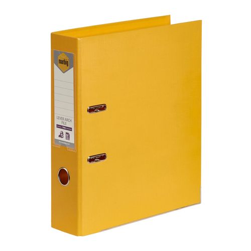 Marbig Lever Arch File A4 PE Linen Yellow