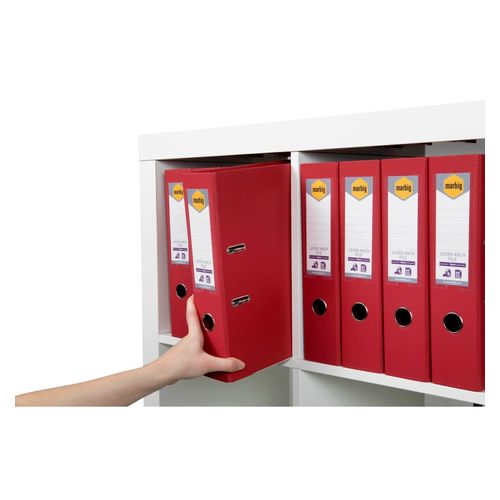 Marbig Lever Arch File A4 PE Linen Deep Red