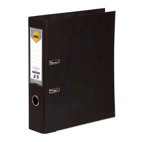 Marbig Lever Arch File Foolscap PE Black