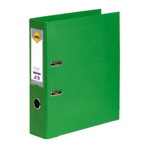 Marbig Lever Arch File Foolscap PE Green
