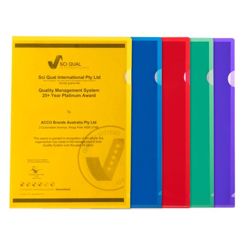 Marbig Ultra Letter File A4 Red Pack 10