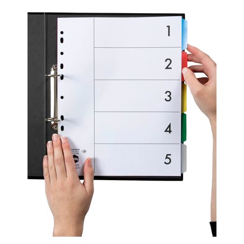 Marbig Indices & Dividers 5 Tab PP A4 Extra Wide