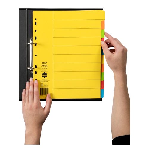 Marbig Indices & Dividers 10 Tab Manilla A4 Extra Wide