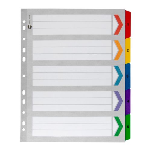 Marbig Indices & Dividers 1-5 Tab Manilla A4 Extra Wide