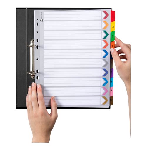 Marbig Indices & Dividers 1-10 Tab Manilla A4 Extra Wide
