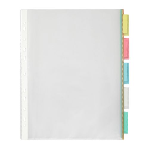 Marbig Indices & Dividers 5 Tab PP A4 Clear Pockets