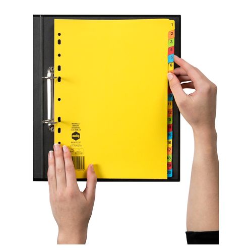 Marbig Indices & Dividers 1-20 Tab Manilla A4 Brights