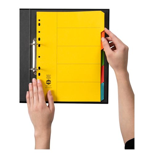Marbig Indices & Dividers 5 Tab Manilla A4 Brights