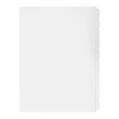 Marbig Indices & Dividers 10 Tab Manilla A4 Unpunched
