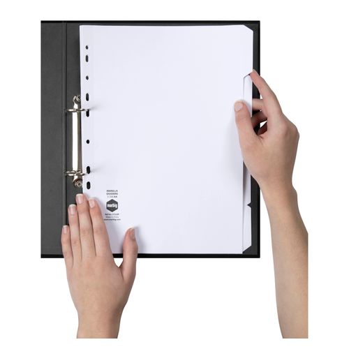 Marbig Indices & Dividers 5 Tab Manilla A4 White Bulk 20 Sets
