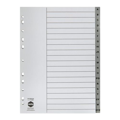 Marbig Indices & Dividers A-Z Tab Pp A4 Grey
