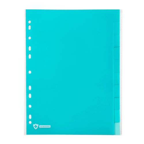 Marbig Indices & Dividers 10 Tab PP Antimicrobial A4 Blue