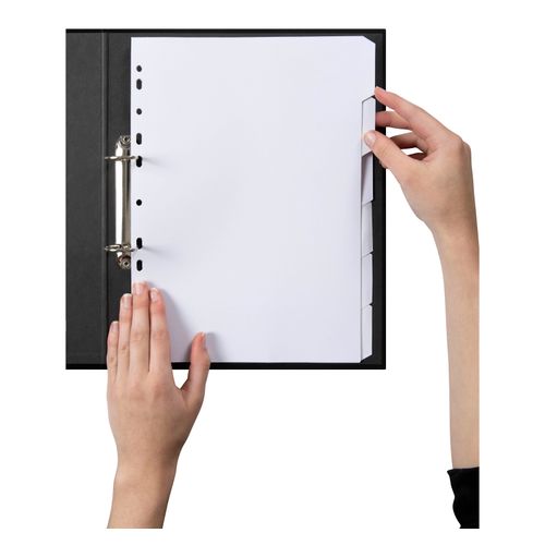 Marbig Indices & Dividers 6 Tab Manilla A4 White
