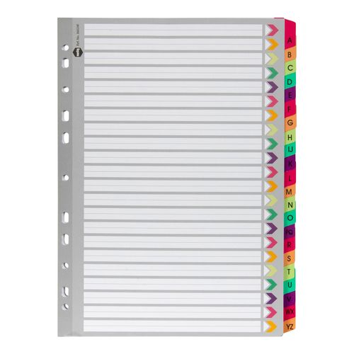Marbig Indices & Dividers A-Z Tab Reinforced A4 Fluoro