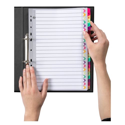 Marbig Indices & Dividers A-Z Tab Reinforced A4 Fluoro