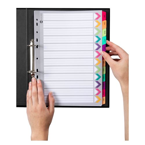 Marbig Indices & Dividers Jan-Dec Tab Reinforced A4 Fluoro