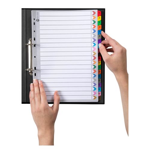 Marbig Indices & Dividers 1-20 Tab Reinforced A4 Colour