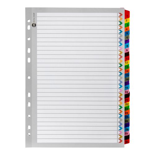 Marbig Indices & Dividers 1-31 Tab Reinforced A4 Colour