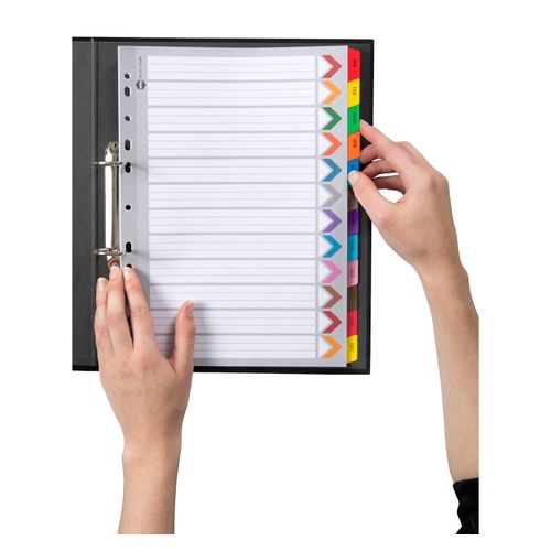 Marbig Indices & Dividers Jan-Dec Tab Reinforced A4 Colour