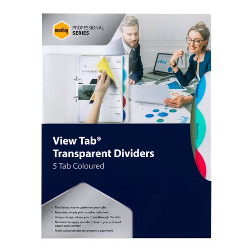 Marbig Professional Indices & Dividers 5 Tab Pp A4 Multi Colour