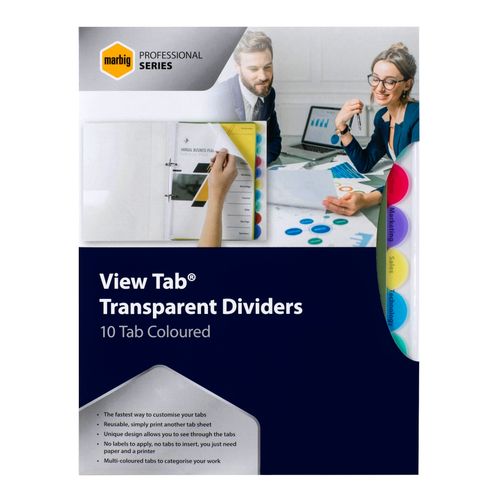 Marbig Professional Indices & Dividers 10 Tab Pp A4 Multi Colour